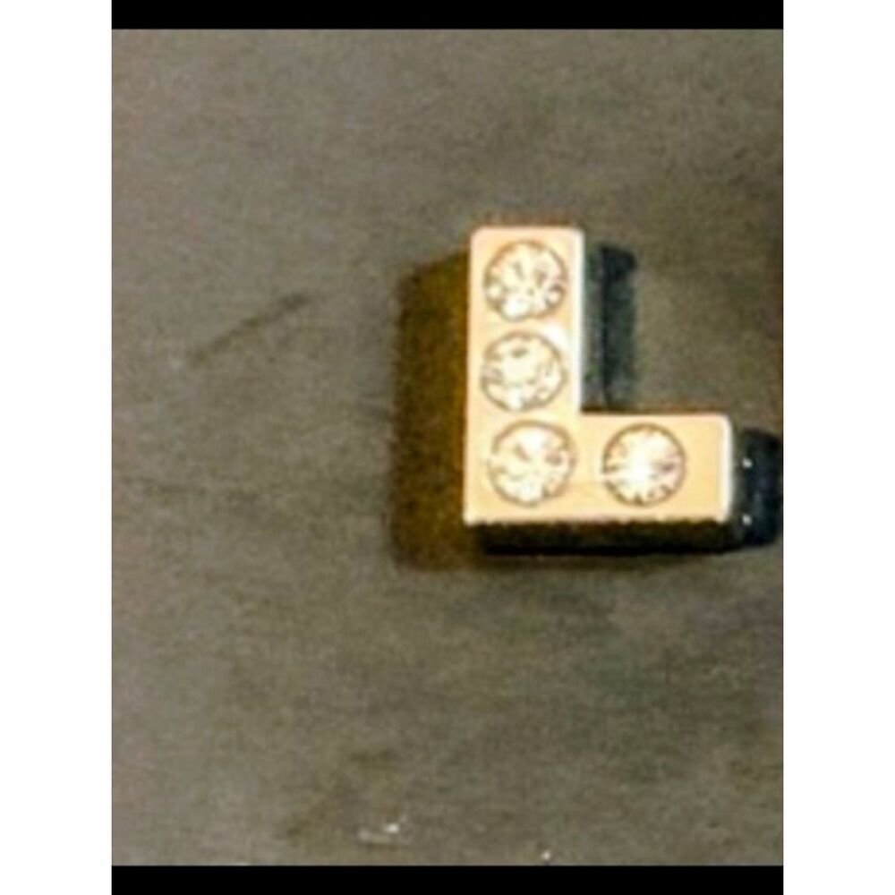 Letter L Charm With Crystal Accents For Floating Lockets